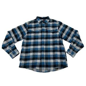 Orvis Plaid Button Down Shirt Buffalo Blue